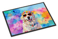Great Pyrenees Hippie Dawg Doormat Indoor Outdoor 18H X 27W Front Door Mat Rugs for Entryway, Non Slip Washable