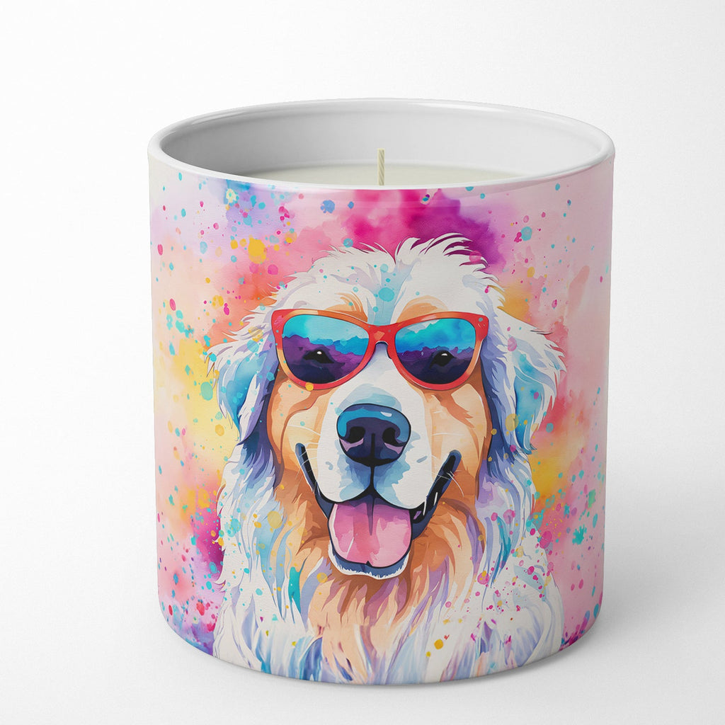 Great Pyrenees Hippie Dawg Decorative Soy Candle Nature Soy Wax Essential Oil Home Decor Ideal for Bedroom Kitchen Bath Office Gift, 10 oz
