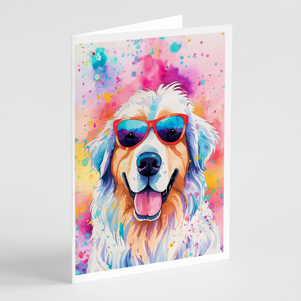 Great Pyrenees Hippie Dawg Greeting Cards Pack of 8 Blank Cards with Envelopes Whimsical A7 Size 5x7