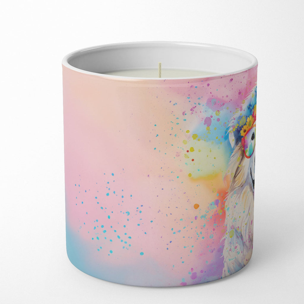 Great Pyrenees Hippie Dawg Decorative Soy Candle Nature Soy Wax Essential Oil Home Decor Ideal for Bedroom Kitchen Bath Office Gift, 10 oz
