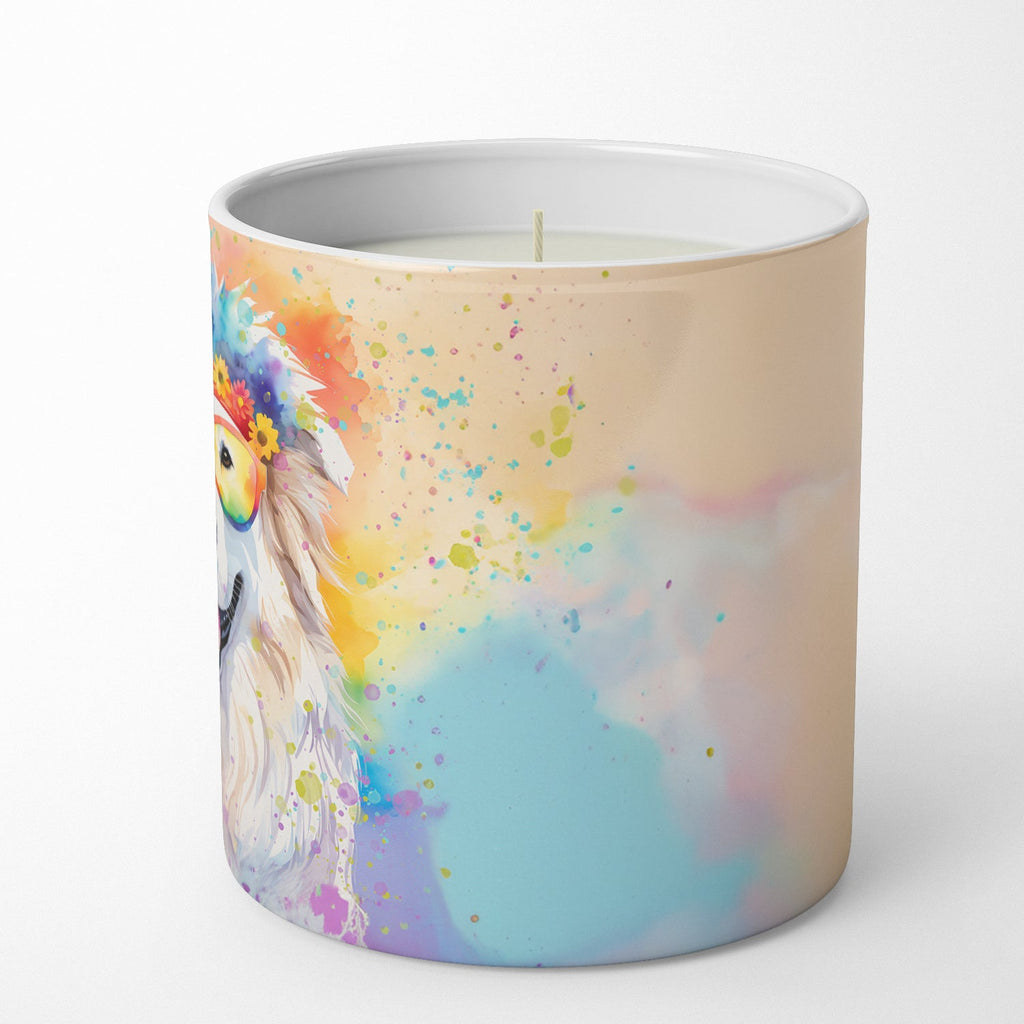 Great Pyrenees Hippie Dawg Decorative Soy Candle Nature Soy Wax Essential Oil Home Decor Ideal for Bedroom Kitchen Bath Office Gift, 10 oz