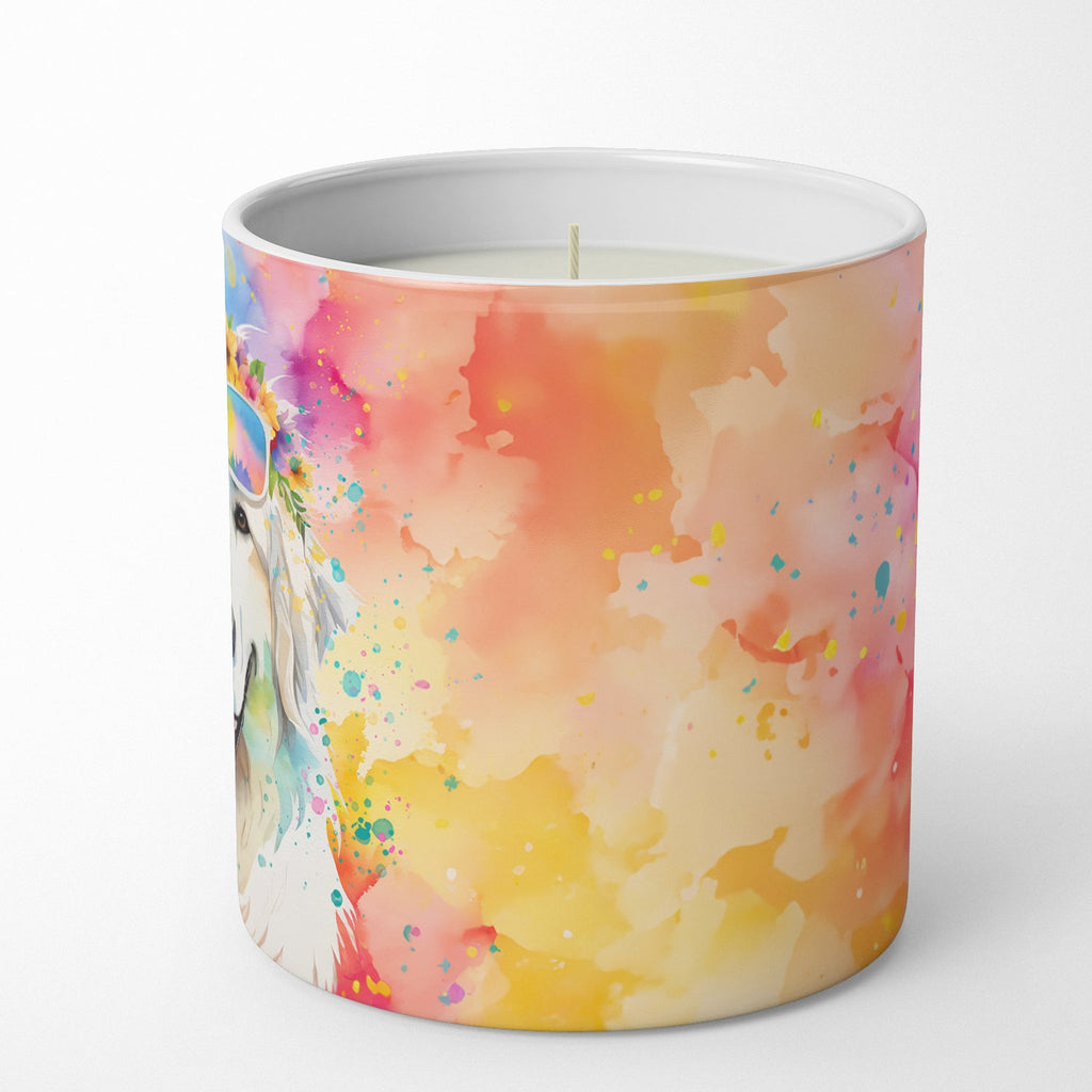 Great Pyrenees Hippie Dawg Decorative Soy Candle Nature Soy Wax Essential Oil Home Decor Ideal for Bedroom Kitchen Bath Office Gift, 10 oz