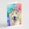 Great Pyrenees Hippie Dawg Greeting Cards Pack of 8 Blank Cards with Envelopes Whimsical A7 Size 5x7