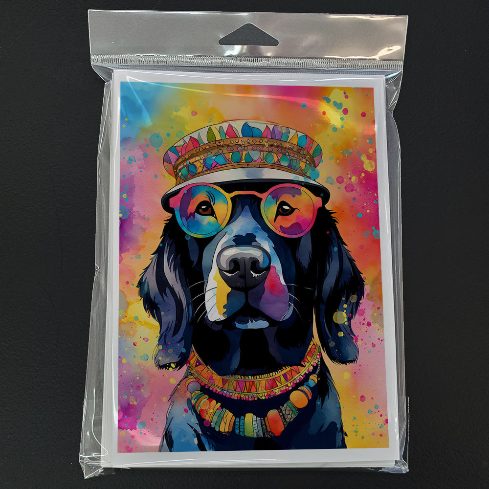 Black Labrador Hippie Dawg Greeting Cards Pack of 8 Blank Cards with Envelopes Whimsical A7 Size 5x7