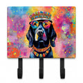 Black Labrador Hippie Dawg Leash or Key Holder Wall Hooks, Coat Rack Wall Mount, for Hanging Keys, Towels, Aprons, Leashes