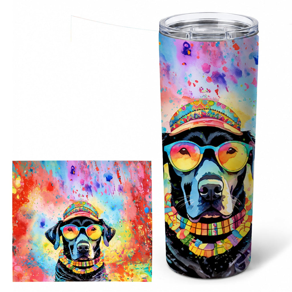 Black Labrador Hippie Dawg Stainless Steel Skinny Tumbler 20 oz Vacuum Double Walled Reusable Insulated Travel Cup