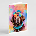 Chocolate Labrador Hippie Dawg Greeting Cards Pack of 8 Blank Cards with Envelopes Whimsical A7 Size 5x7