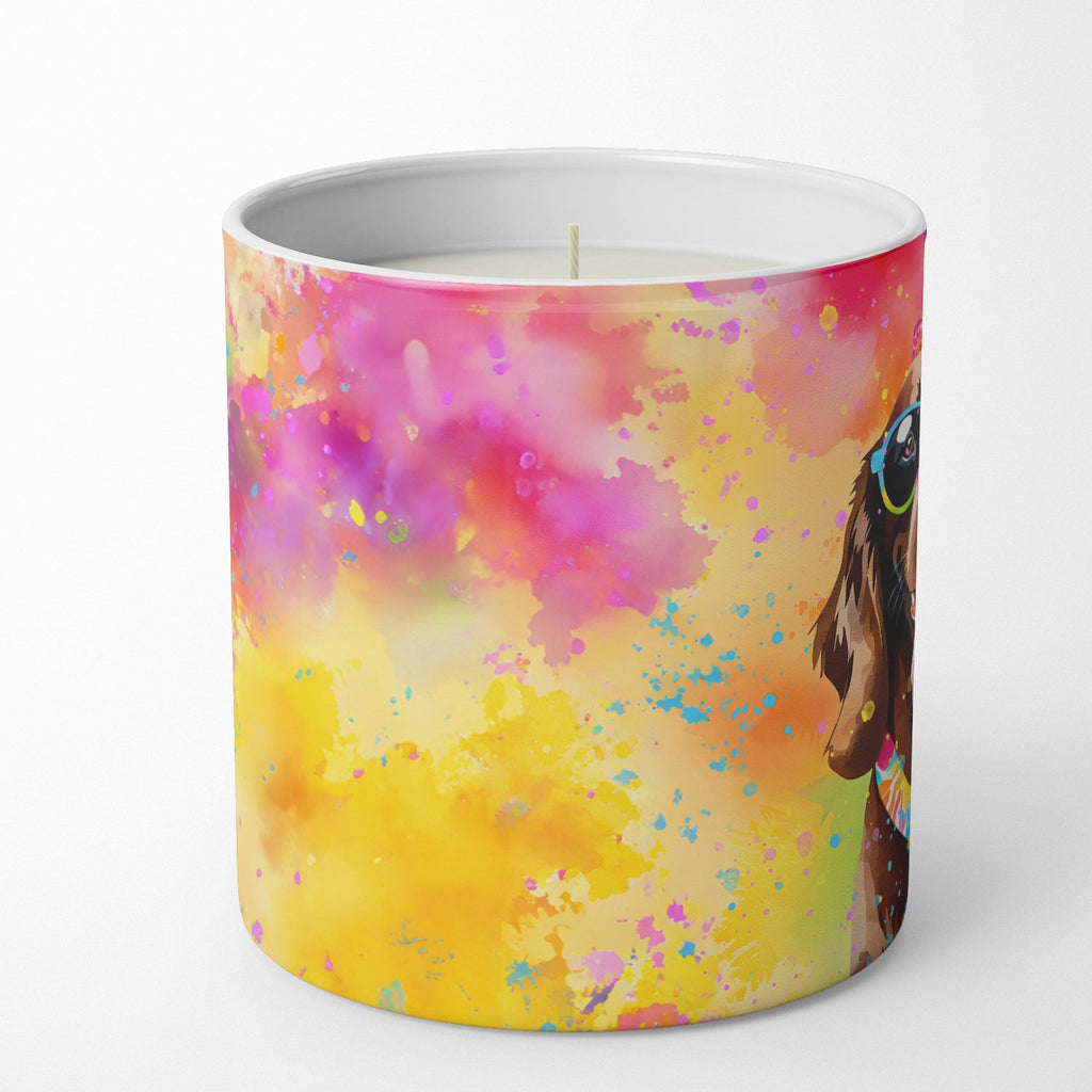 Chocolate Labrador Hippie Dawg Decorative Soy Candle Nature Soy Wax Essential Oil Home Decor Ideal for Bedroom Kitchen Bath Office Gift, 10 oz