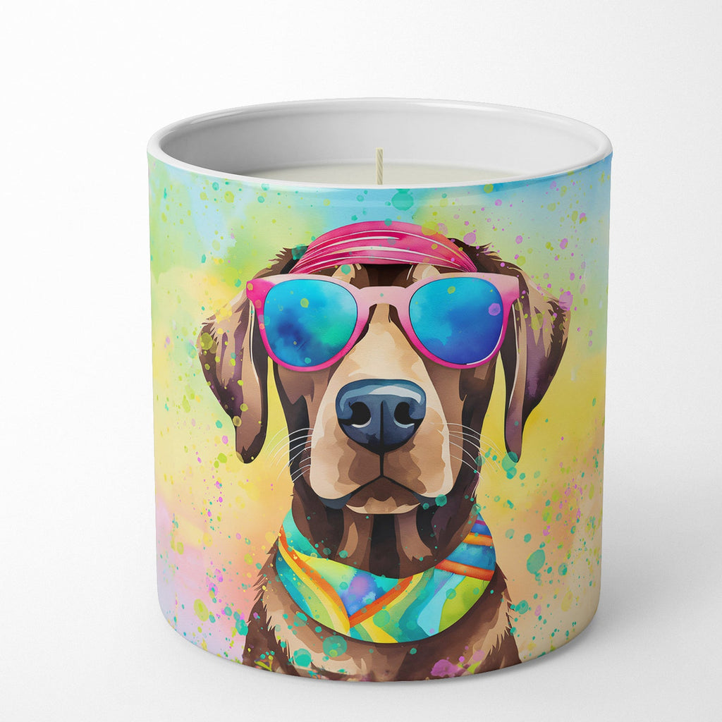 Chocolate Labrador Hippie Dawg Decorative Soy Candle Nature Soy Wax Essential Oil Home Decor Ideal for Bedroom Kitchen Bath Office Gift, 10 oz