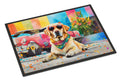 Yellow Labrador Hippie Dawg Doormat Indoor Outdoor 24H X 36W Front Door Mat Rugs for Entryway, Non Slip Washable Low Pile,