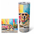 Yellow Labrador Hippie Dawg Stainless Steel Skinny Tumbler 20 oz Vacuum Double Walled Reusable Insulated Travel Cup