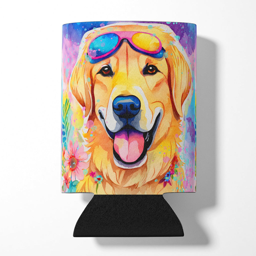 Yellow Labrador Hippie Dawg Can or Bottle Hugger Cooler Sleeve for Standard 12 oz Cans, Insulated Foam Beer & Soda Can Hugger Reusable