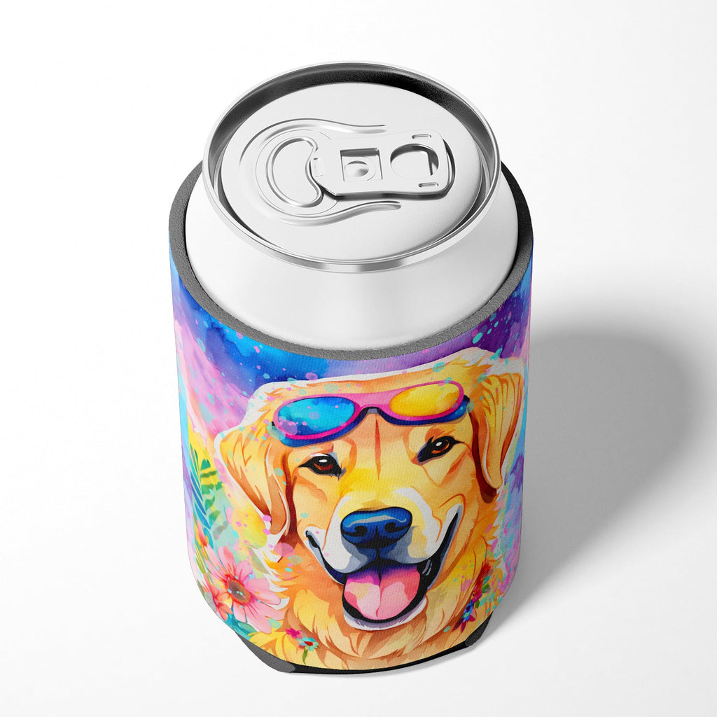 Yellow Labrador Hippie Dawg Can or Bottle Hugger Cooler Sleeve for Standard 12 oz Cans, Insulated Foam Beer & Soda Can Hugger Reusable