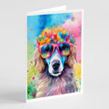 Poodle Hippie Dawg Greeting Cards Pack of 8 Blank Cards with Envelopes Whimsical A7 Size 5x7