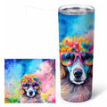 Poodle Hippie Dawg Stainless Steel Skinny Tumbler 20 oz Vacuum Double Walled Reusable Insulated Travel Cup