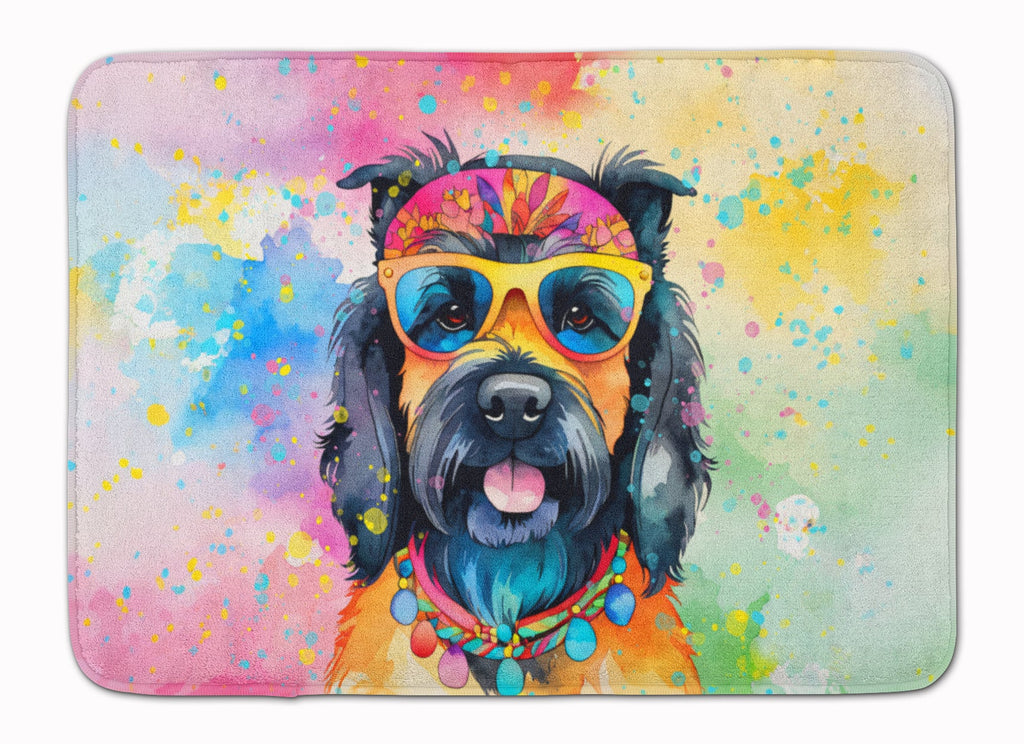 Scottish Terrier Hippie Dawg Memory Foam Kitchen Mat Machine Washable Anti-Fatigue Cushion Comfort Bath or Kitchen Rug
