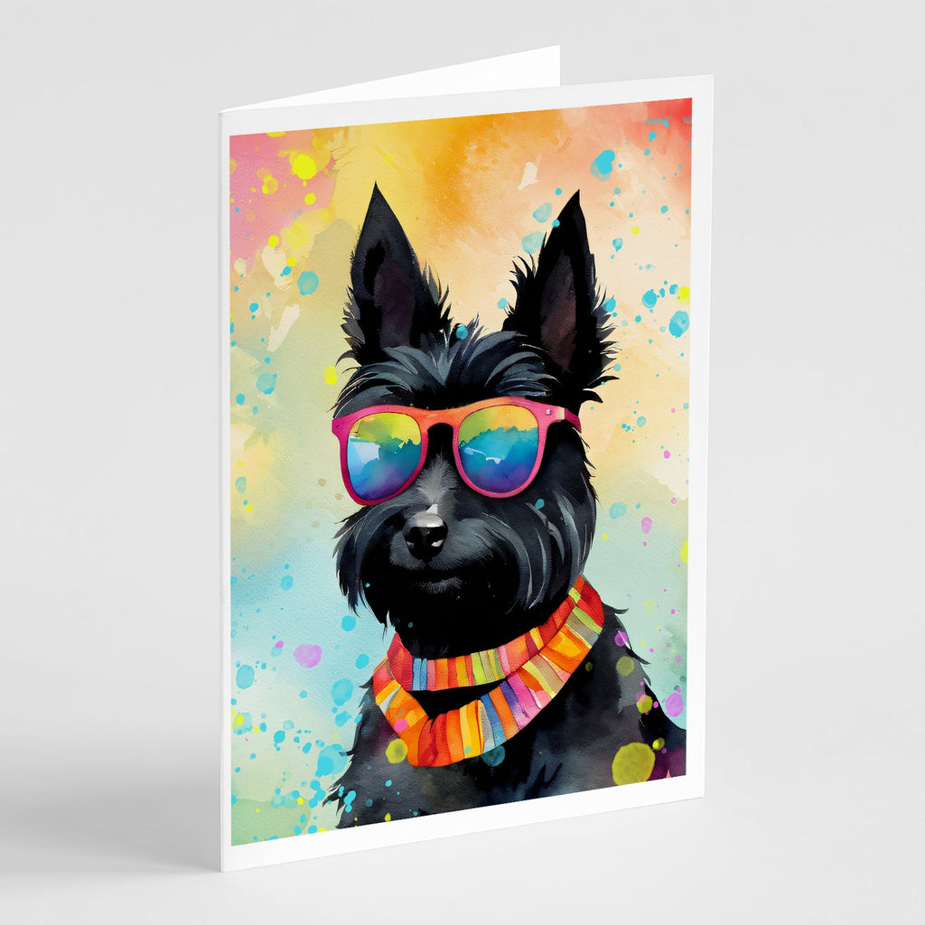 Scottish Terrier Hippie Dawg Greeting Cards Pack of 8 Blank Cards with Envelopes Whimsical A7 Size 5x7