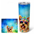 Yorkshire Terrier Hippie Dawg Stainless Steel Skinny Tumbler 20 oz Vacuum Double Walled Reusable Insulated Travel Cup