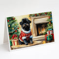 Affenpinscher Cozy Christmas Greeting Cards Pack of 8 Blank Cards with Envelopes Whimsical A7 Size 5x7
