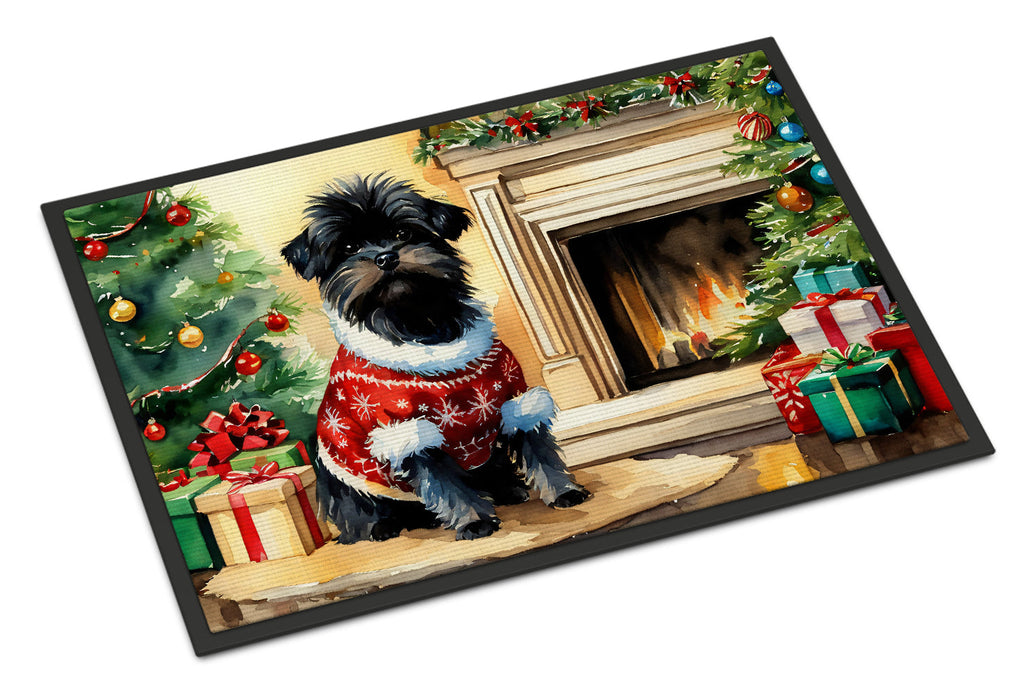 Affenpinscher Cozy Christmas Doormat Indoor Outdoor 24H X 36W Front Door Mat Rugs for Entryway, Non Slip Washable Low Pile,