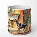 Airedale Terrier Cozy Christmas Decorative Soy Candle Nature Soy Wax Essential Oil Home Decor Ideal for Bedroom Kitchen Bath Office Gift, 10 oz