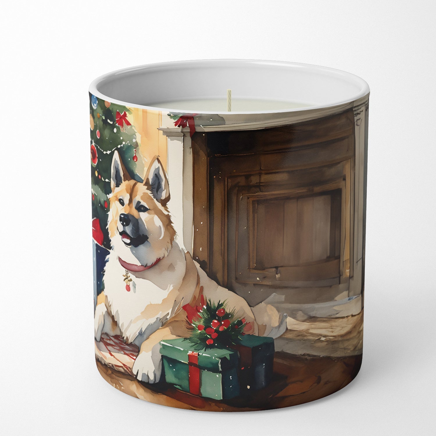 Akita Cozy Christmas Decorative Soy Candle Nature Soy Wax Essential Oil Home Decor Ideal for Bedroom Kitchen Bath Office Gift, 10 oz