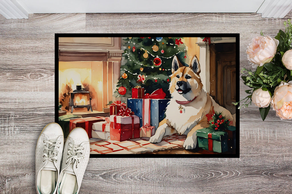 Akita Cozy Christmas Doormat Indoor Outdoor 24H X 36W Front Door Mat Rugs for Entryway, Non Slip Washable Low Pile,