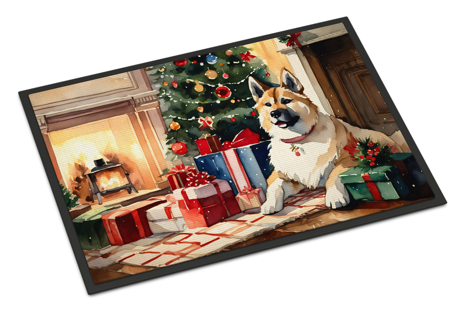 Akita Cozy Christmas Doormat Indoor Outdoor 18H X 27W Front Door Mat Rugs for Entryway, Non Slip Washable