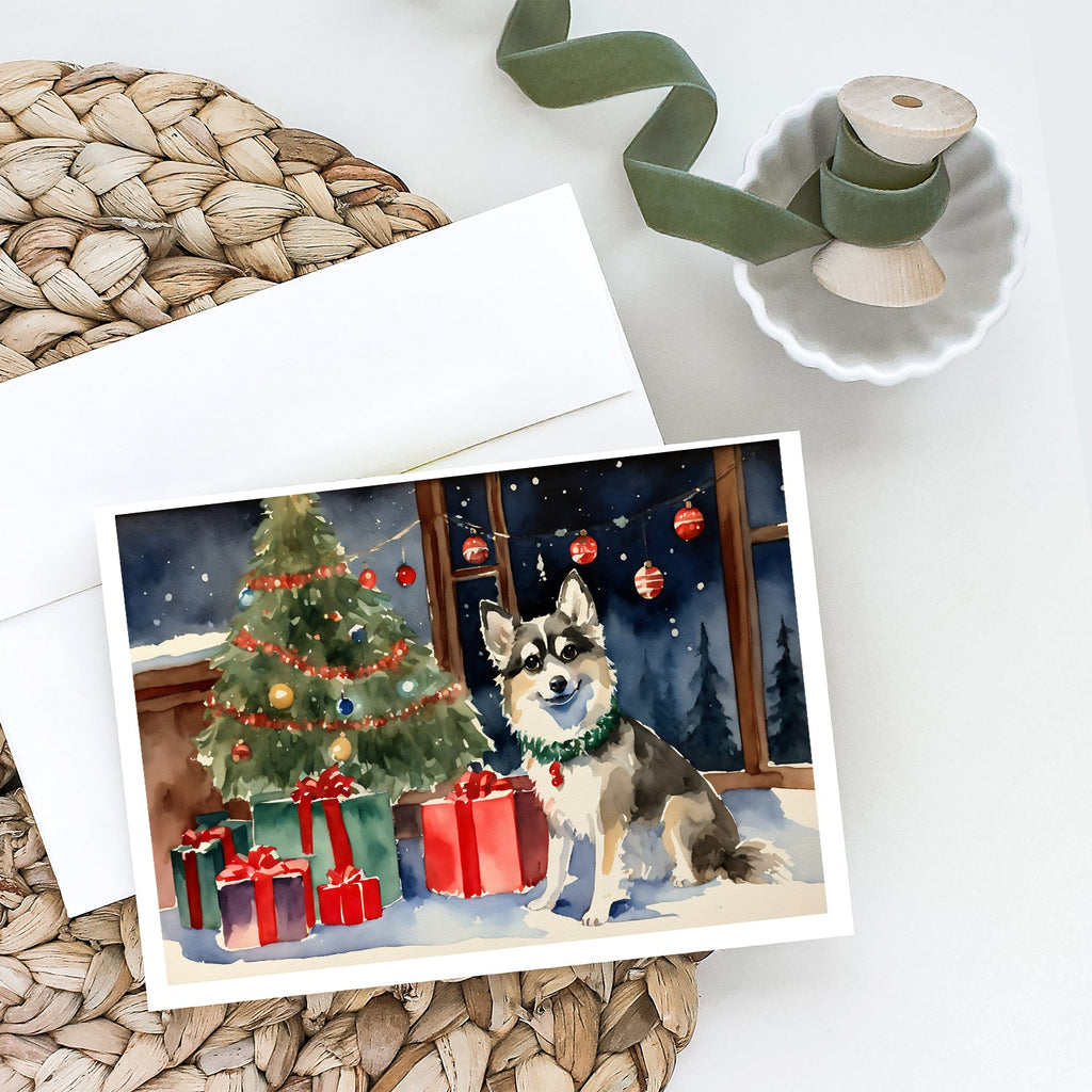 Alaskan Klee Kai Cozy Christmas Greeting Cards Pack of 8 Blank Cards with Envelopes Whimsical A7 Size 5x7