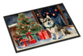 Alaskan Klee Kai Cozy Christmas Doormat Indoor Outdoor 24H X 36W Front Door Mat Rugs for Entryway, Non Slip Washable Low Pile,