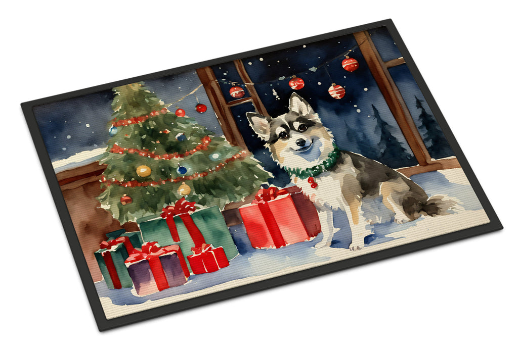 Alaskan Klee Kai Cozy Christmas Doormat Indoor Outdoor 18H X 27W Front Door Mat Rugs for Entryway, Non Slip Washable