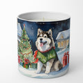 Alaskan Malamute Cozy Christmas Decorative Soy Candle Nature Soy Wax Essential Oil Home Decor Ideal for Bedroom Kitchen Bath Office Gift, 10 oz