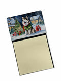 Alaskan Malamute Cozy Christmas Watercolor Sticky Note Holder Refillable Dispenser Desk Accessory 3x3 Pad Gift