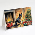 Australian Cattle Dog Cozy Christmas Greeting Cards Pack of 8 Blank Cards with Envelopes Whimsical A7 Size 5x7
