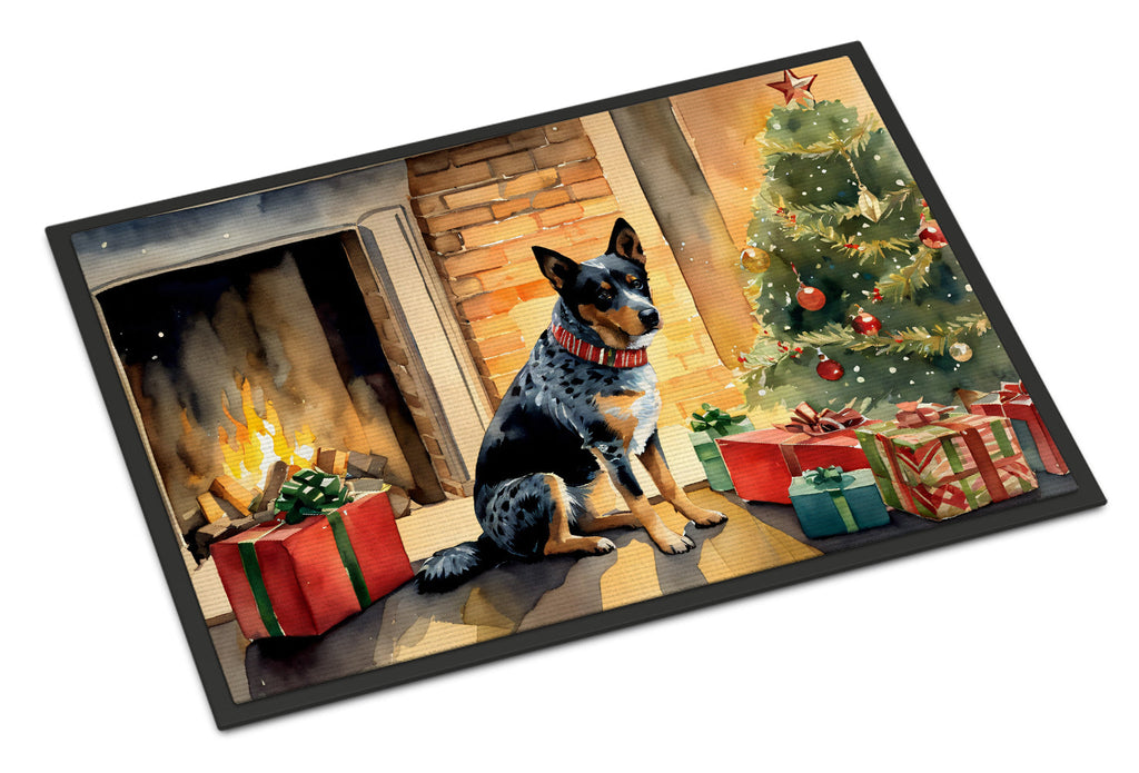Australian Cattle Dog Cozy Christmas Doormat Indoor Outdoor 24H X 36W Front Door Mat Rugs for Entryway, Non Slip Washable Low Pile,