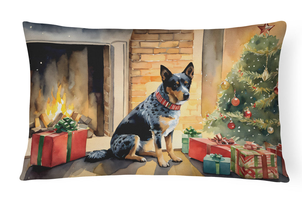 Australian Cattle Dog Cozy Christmas Decorative Throw Pillow 12x16 Indoor Outdoor Accent Cushion, Fabric Cover with Insert for Sofa, Bed, Porch & Living Room