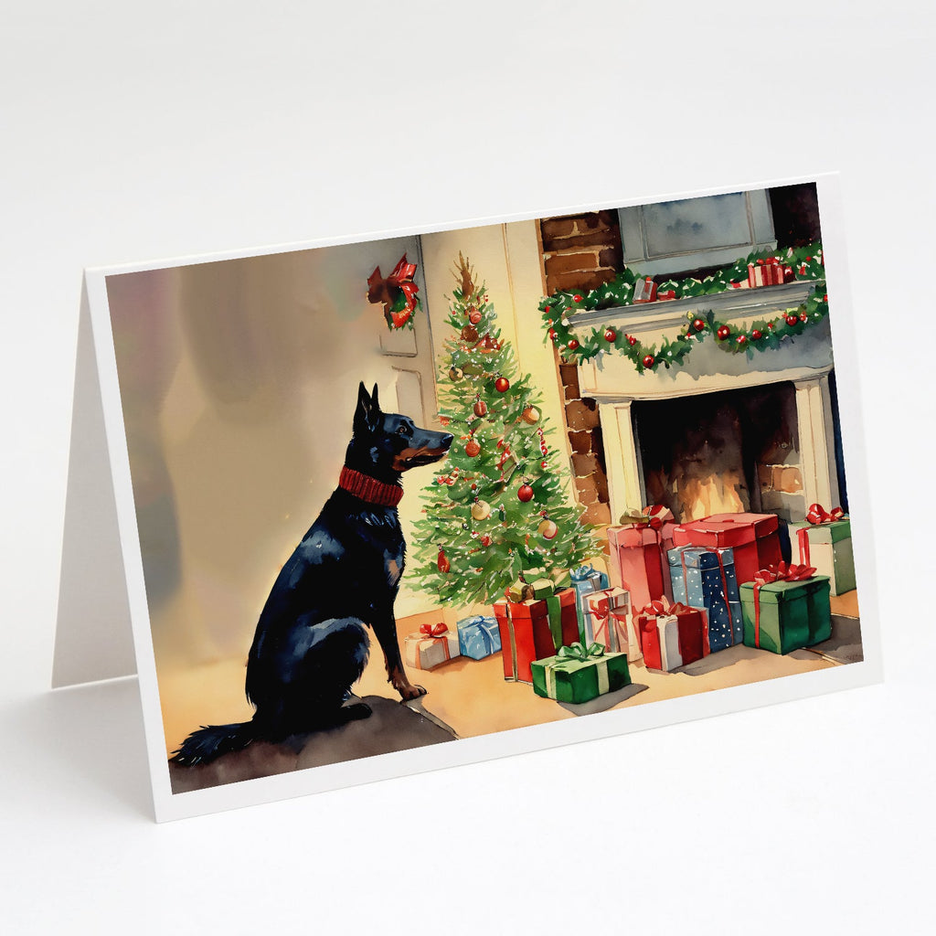 Australian Kelpie Cozy Christmas Greeting Cards Pack of 8 Blank Cards with Envelopes Whimsical A7 Size 5x7