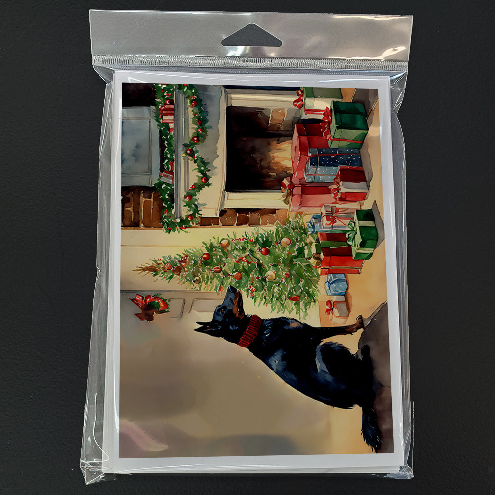 Australian Kelpie Cozy Christmas Greeting Cards Pack of 8 Blank Cards with Envelopes Whimsical A7 Size 5x7