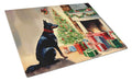 Australian Kelpie Cozy Christmas Cutting Board Tempered Glass Kitchen Cutting Surface, Heat Resistant Chopping, Non-Slip Feet, Food Prep & Serving
