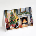 Basenji Cozy Christmas Greeting Cards Pack of 8 Blank Cards with Envelopes Whimsical A7 Size 5x7
