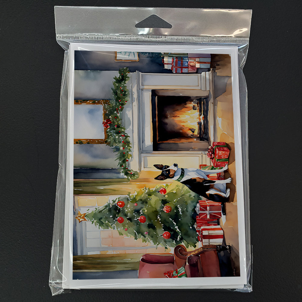 Basenji Cozy Christmas Greeting Cards Pack of 8 Blank Cards with Envelopes Whimsical A7 Size 5x7