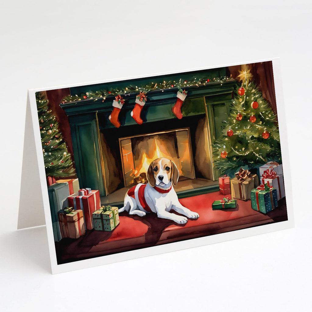 Beagle Cozy Christmas Greeting Cards Pack of 8 Blank Cards with Envelopes Whimsical A7 Size 5x7
