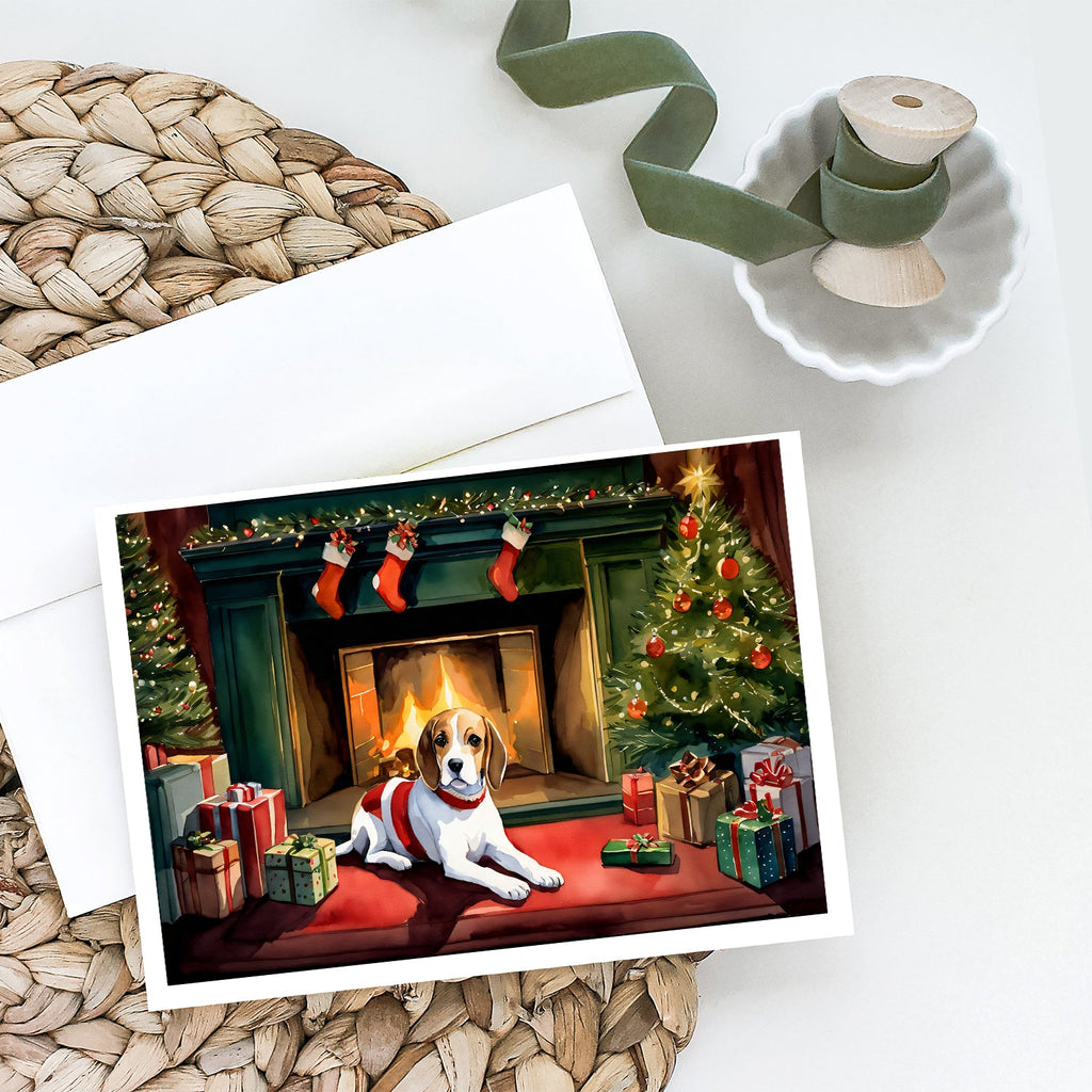 Beagle Cozy Christmas Greeting Cards Pack of 8 Blank Cards with Envelopes Whimsical A7 Size 5x7