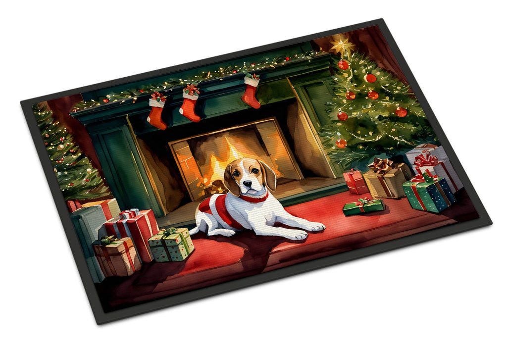 Beagle Cozy Christmas Doormat Indoor Outdoor 24H X 36W Front Door Mat Rugs for Entryway, Non Slip Washable Low Pile,