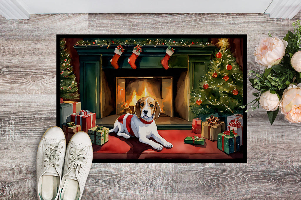 Beagle Cozy Christmas Doormat Indoor Outdoor 24H X 36W Front Door Mat Rugs for Entryway, Non Slip Washable Low Pile,
