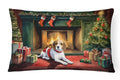 Beagle Cozy Christmas Decorative Throw Pillow 12x16 Indoor Outdoor Accent Cushion, Fabric Cover with Insert for Sofa, Bed, Porch & Living Room