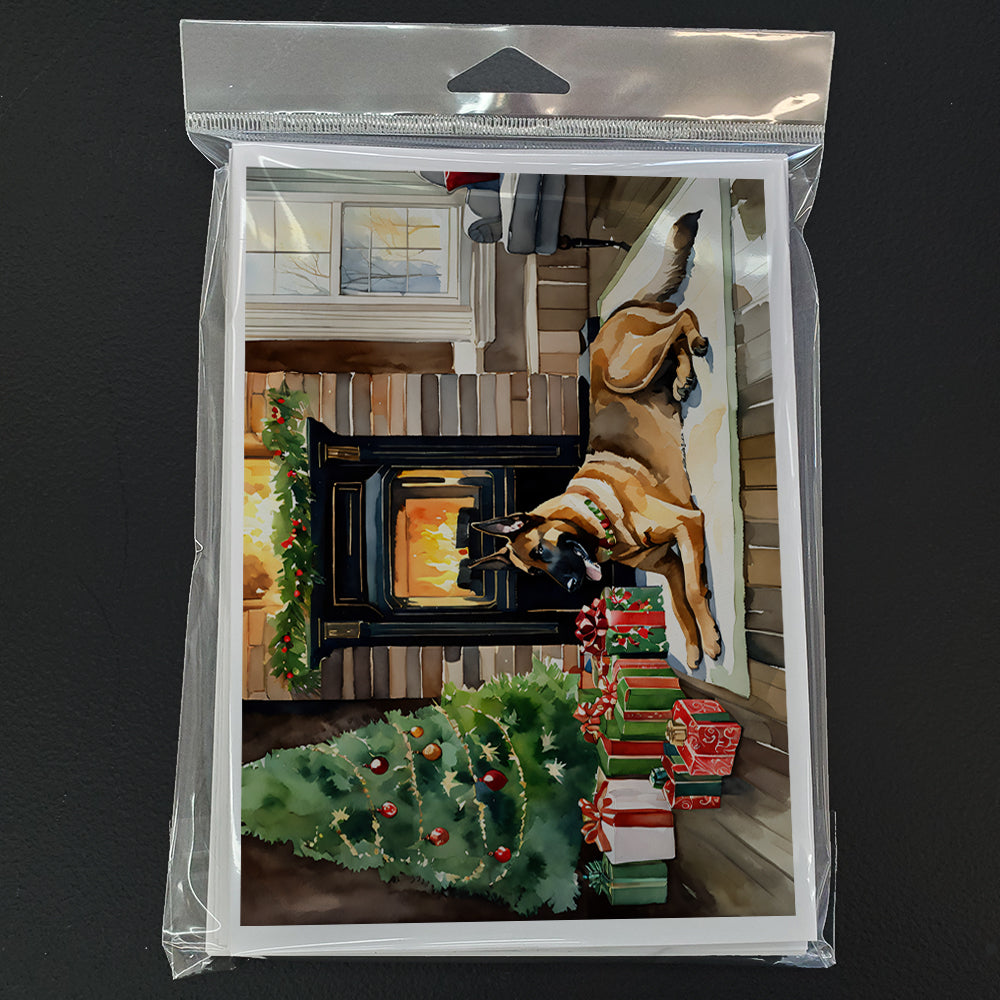 Belgian Malinois Cozy Christmas Greeting Cards Pack of 8 Blank Cards with Envelopes Whimsical A7 Size 5x7