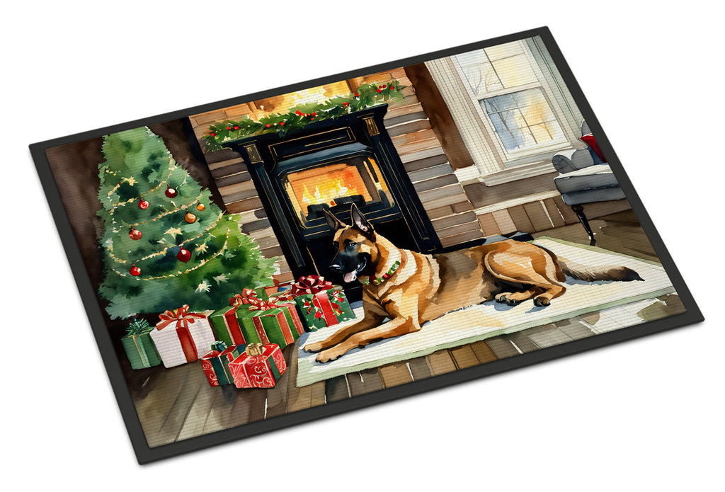 Belgian Malinois Cozy Christmas Doormat Indoor Outdoor 18H X 27W Front Door Mat Rugs for Entryway, Non Slip Washable