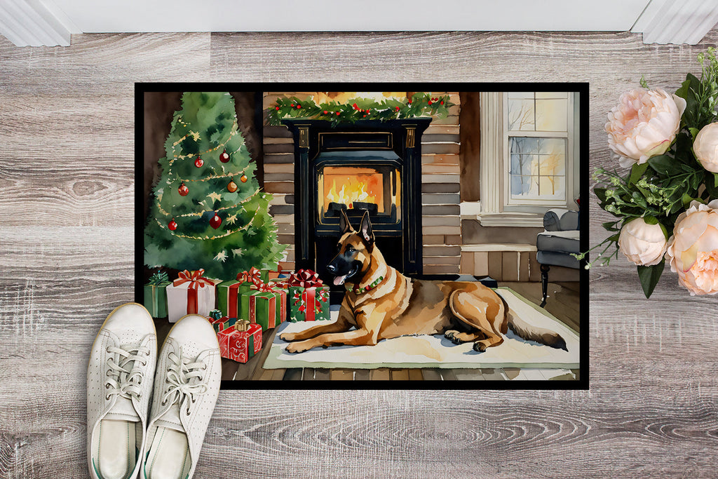 Belgian Malinois Cozy Christmas Doormat Indoor Outdoor 18H X 27W Front Door Mat Rugs for Entryway, Non Slip Washable