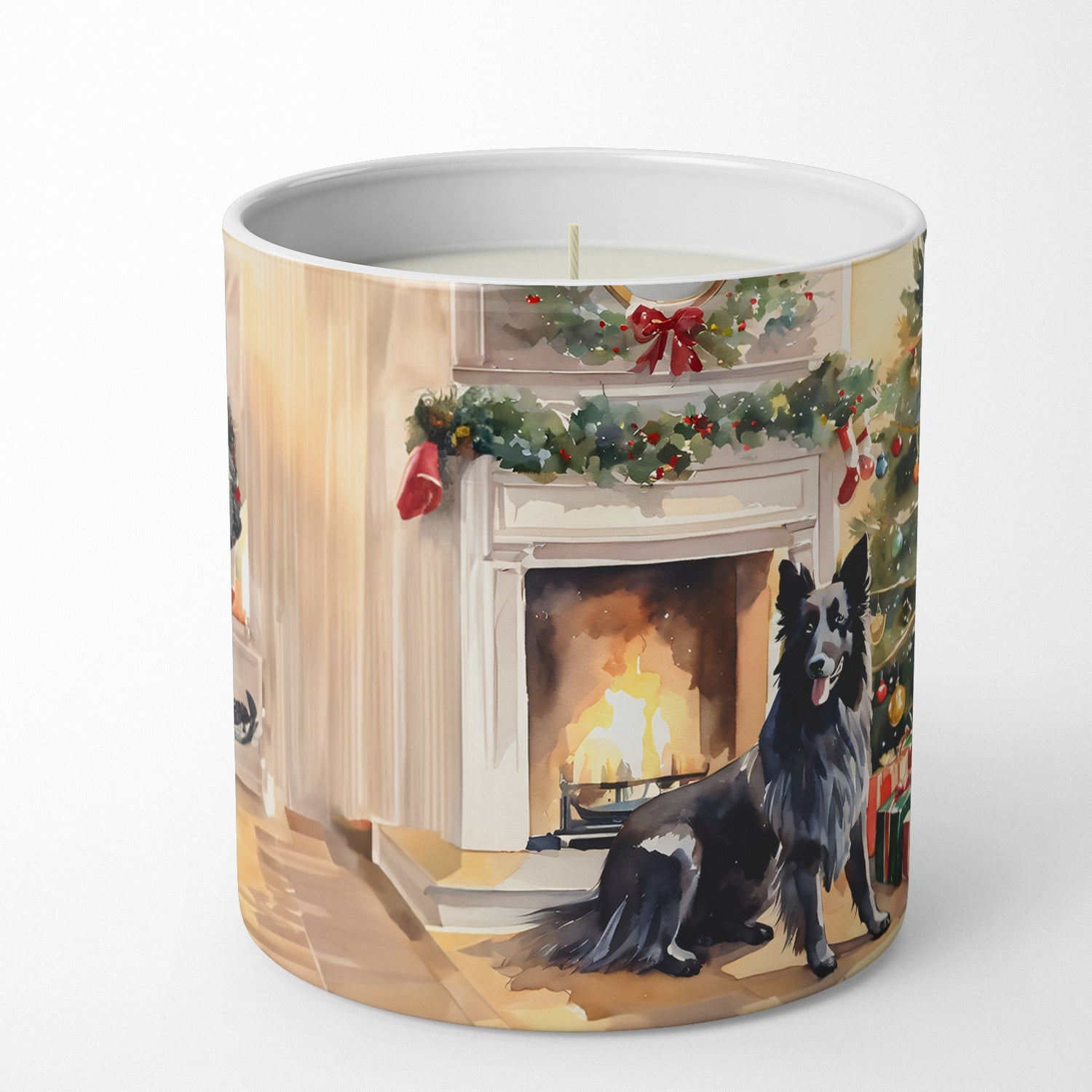 Belgian Sheepdog Cozy Christmas Decorative Soy Candle Nature Soy Wax Essential Oil Home Decor Ideal for Bedroom Kitchen Bath Office Gift, 10 oz